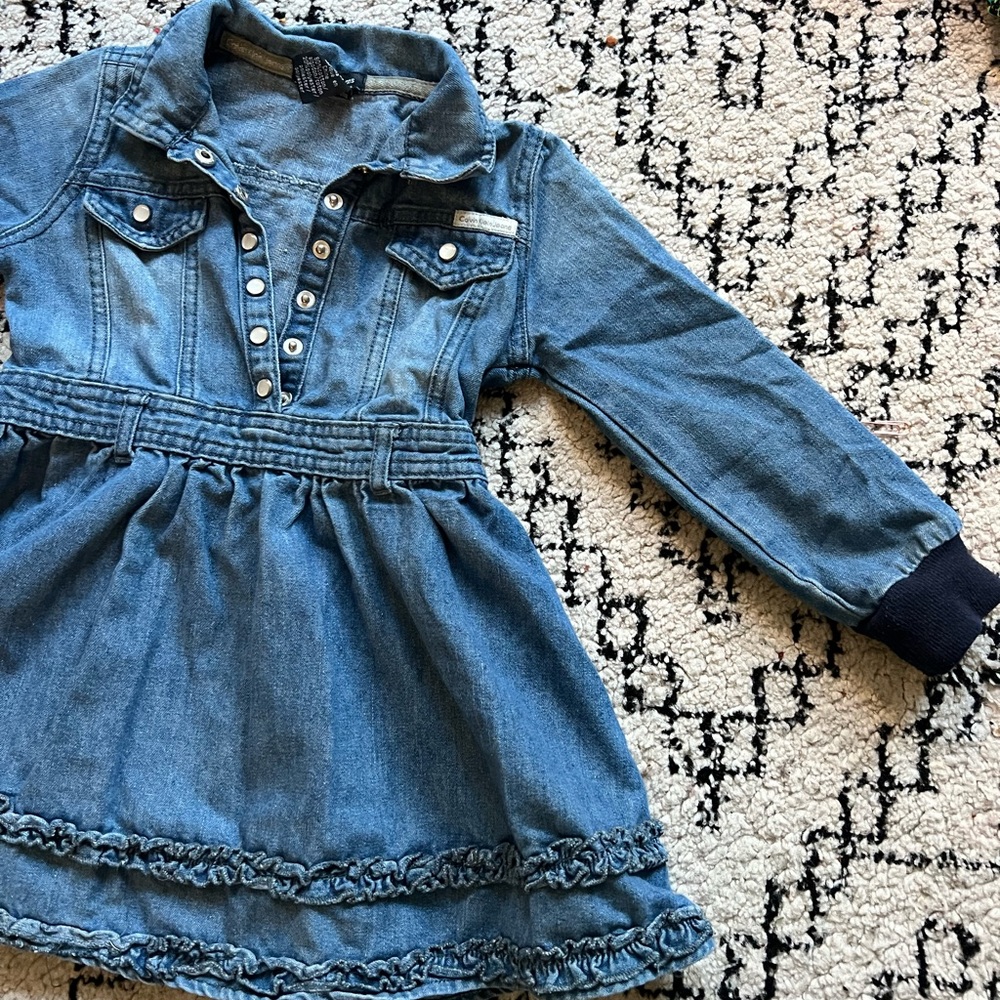 Calvin Klein jeans denim ruffle dress 4T